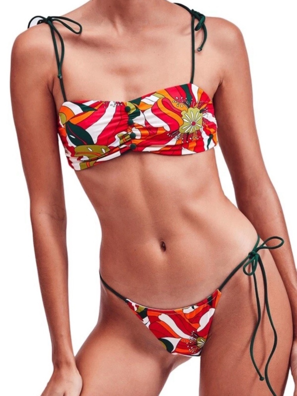 NWT Devon Windsor Floral Rylie Top Reign Bottom Size Medium Swim Set